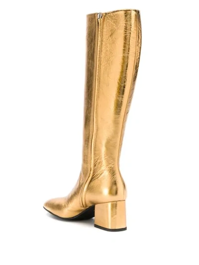 Shop Marni Knee-high Boots In Gold