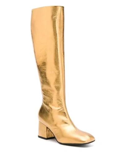 Shop Marni Knee-high Boots In Gold