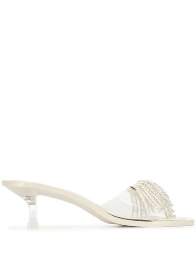 Shop Cult Gaia Uma Heel Slip-on Sandals In White