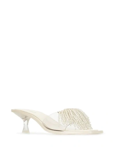 Cult Gaia Uma Crystal-embellished Pvc Mules In White