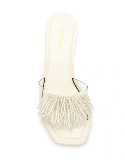 Cult Gaia Uma Crystal-embellished Pvc Mules In White