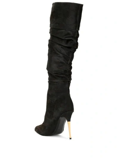 Tom Ford Leopard Print Knee-length Boots In Brown