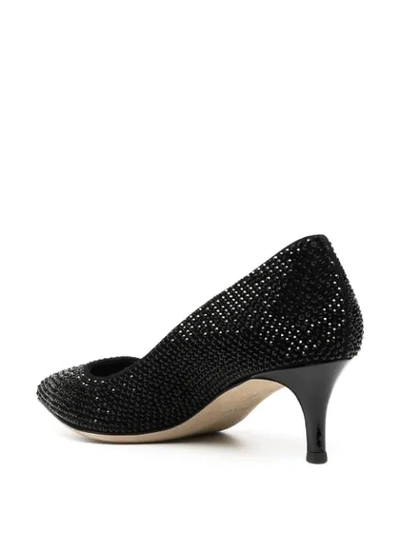 Shop Giuseppe Zanotti Crystal-embellished Low-heel Pumps In Silver