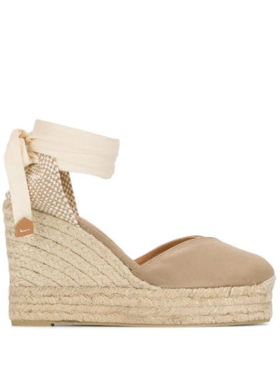 Shop Castaã±er Chiara Wedge Espadrilles In Neutrals