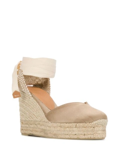 Shop Castaã±er Chiara Wedge Espadrilles In Neutrals