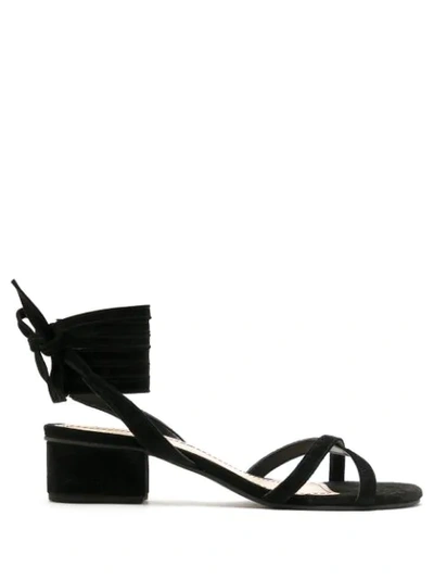 Shop Eva Color Tie Sandals In Black