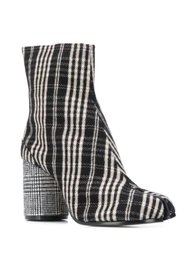 Shop Maison Margiela Checkered Tabi Boots In Black