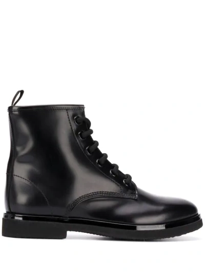 Shop Agl Attilio Giusti Leombruni Lace-up Combat Boots In Black