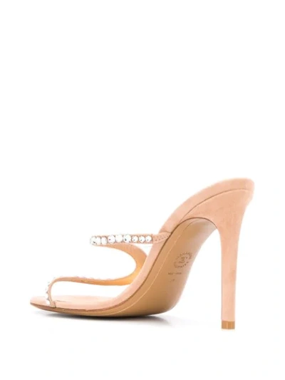 Shop Alexandre Vauthier Crystal Embellished Stiletto Sandals In Neutrals