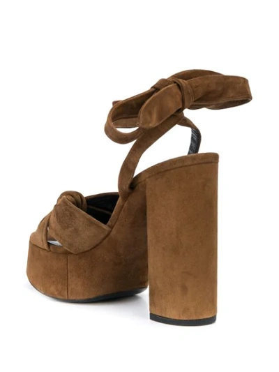 Shop Saint Laurent Bianca 110mm Sandals In Brown