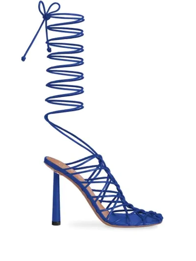 Shop Fenty Caged In 105mm Sandals In Blue