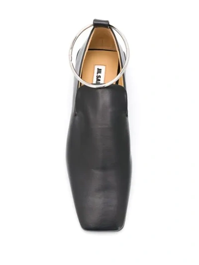 Shop Jil Sander Ankle Bracelet Square-toe Loafers In Black