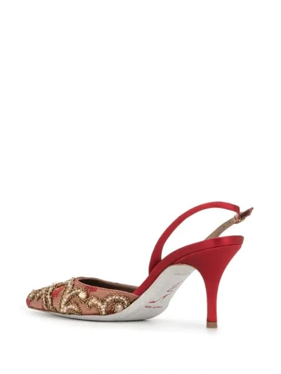 RENÉ CAOVILLA EMBELLISHED SLINGBACK PUMPS 