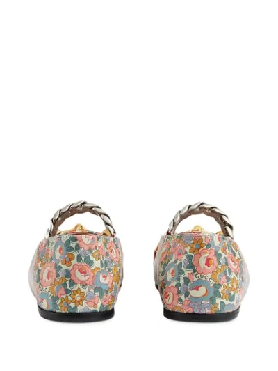Shop Gucci Exclusive Floral-print Ballerina Shoes In Pink