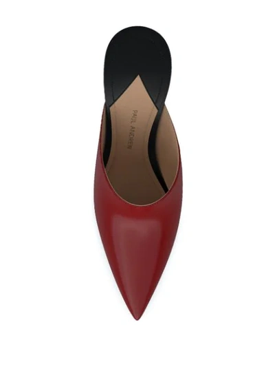 Shop Paul Andrew Certosa Pointed Mules In Red