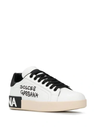 Shop Dolce & Gabbana Portofino Logo-print Sneakers In White