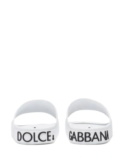 Shop Dolce & Gabbana Studded Beach Slides In White