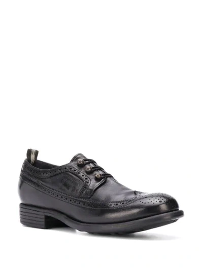 Shop Officine Creative Punch-hole Detail Shoes In Black