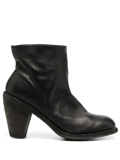 Shop Guidi Block Heel Ankle Boots In Black