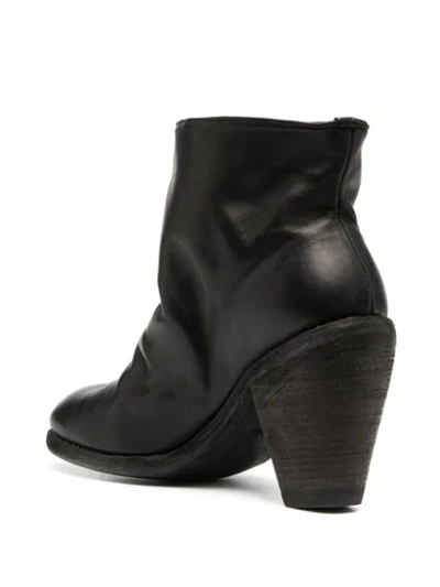Shop Guidi Block Heel Ankle Boots In Black