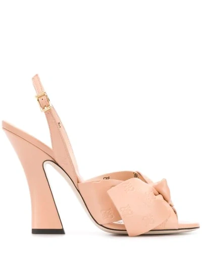 Shop Fendi Ffreedom 120mm Slingback Sandals In Pink