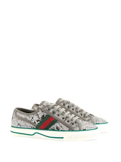 Shop Gucci Tennis 1977 Sneakers In Silver