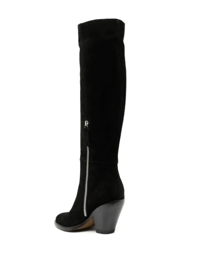 Shop Buttero Suede Knee High Boots In Black