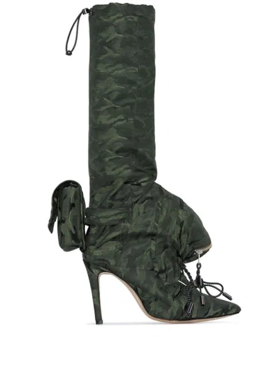 Shop Christian Stone Geisha Backpack Camouflage Boots In Green