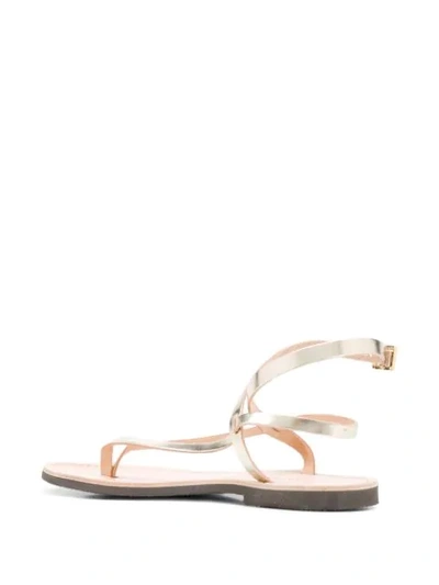 Shop P.a.r.o.s.h Ecly Strappy Sandals In Gold