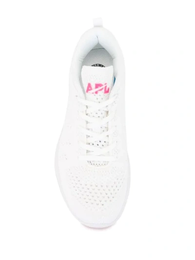 Shop Apl Athletic Propulsion Labs Knit Upper Low-top Sneakers In White