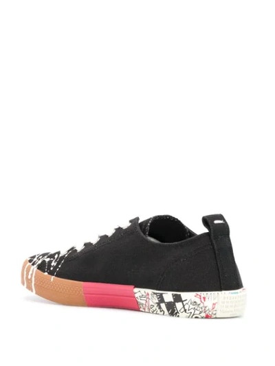 Shop Maison Margiela Spliced Low-top Sneakers In Black