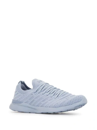 Shop Apl Athletic Propulsion Labs Techloom Wave Knitted Sneakers In Blue