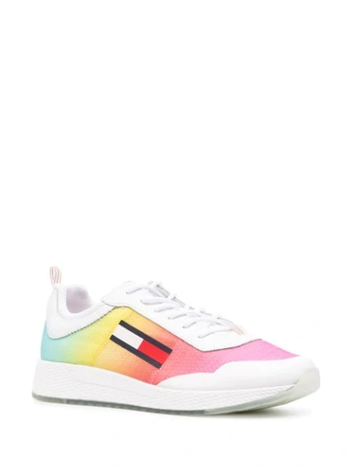 Tommy Hilfiger Logo Gradient-effect Sneakers In Pink