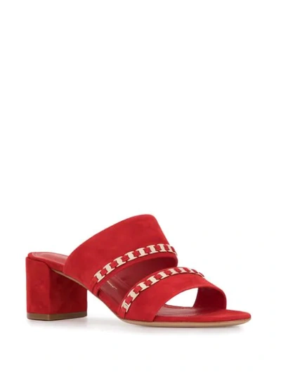 Shop Ferragamo Vara 55mm Sandals In Red