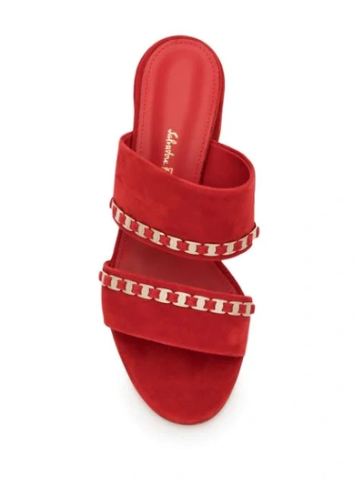 Shop Ferragamo Vara 55mm Sandals In Red