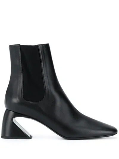 Shop Jil Sander Sculpted Heel Ankle Boots In Black