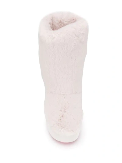 Shop Chiara Ferragni Faux Fur Platform Boots In White