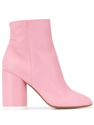 Shop Mm6 Maison Margiela Closed Toe Ankle Boots In Pink