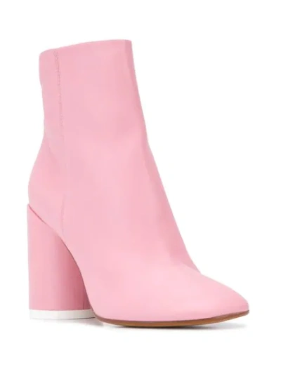 Shop Mm6 Maison Margiela Closed Toe Ankle Boots In Pink