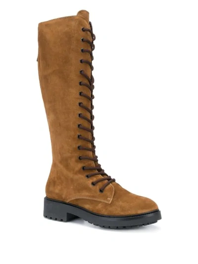 Shop P.a.r.o.s.h Suede Knee-length Boots In Brown