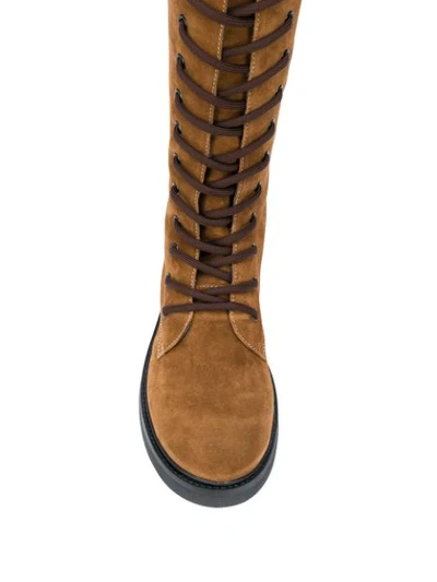 Shop P.a.r.o.s.h Suede Knee-length Boots In Brown