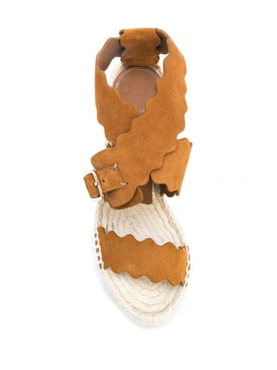 Shop Chloé Lauren Wedge Espadrilles In Brown