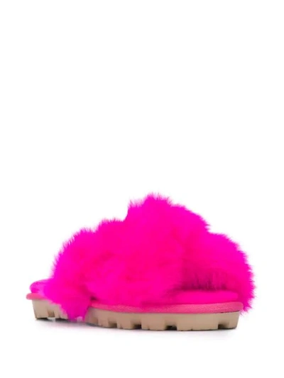 Shop Ugg Fuzzalicious Faux Fur Slides In Pink