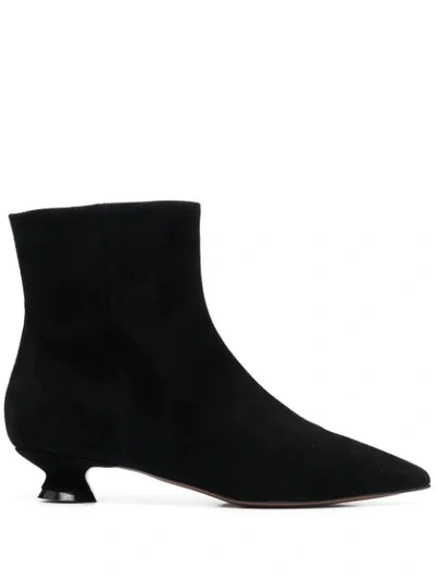 Shop L'autre Chose Suede Ankle Boots In Black