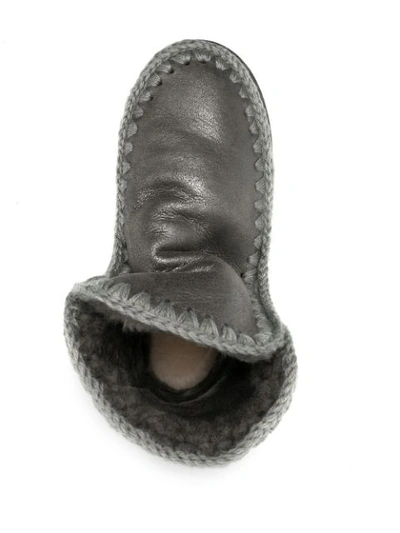 Mou Eskimo 18 Metallic-finish Ankle Boots In Grey