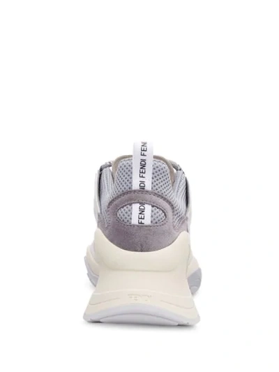 Shop Fendi Ffluid Panelled Sneakers In White ,neutral