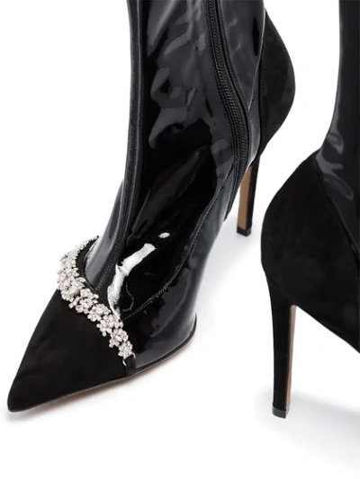 Shop Alexandre Vauthier Ane 100mm Crystal Ankle Booties In Black