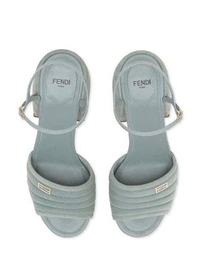 Shop Fendi Promenade Slingback Sandals In Blue