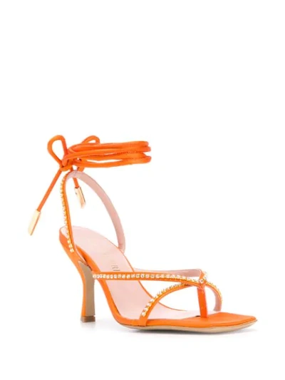 Shop Gia Couture Hayley Open-toe Sandals In Orange