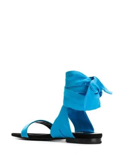 Shop Attico Ankle Tie Sandals In Blue